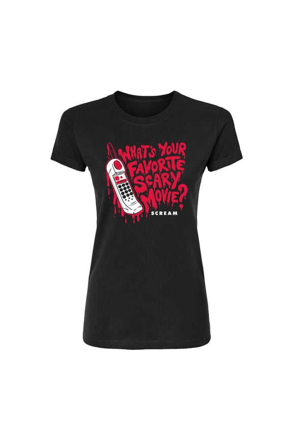 - Favorite Scary Movie - Juniors Fitted Graphic T-Shirt