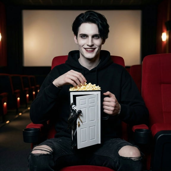 Scream Ghost Attack Door Popcorn Bucket, Food Safe Resin, Food Grade Plastic Bucket for Halloween Parties and Movie Nights