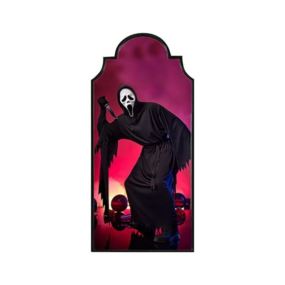 Scream Ghost Face Halloween Scary Mirror Decor Scream Ghost Face Mirror Hologram Haunted Mirror Halloween Decorations-15"