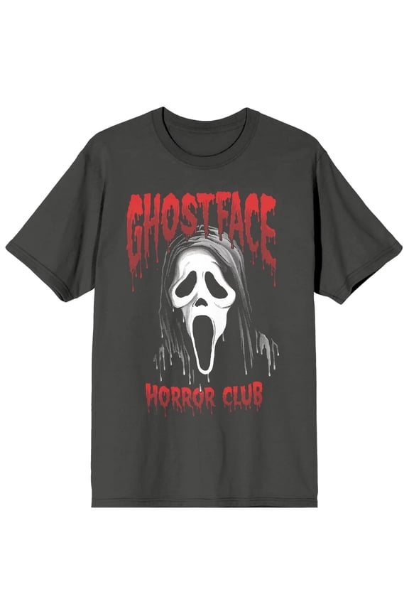 Scream Ghost Face Horror Club Unisex T-Shirt, Charcoal, Large