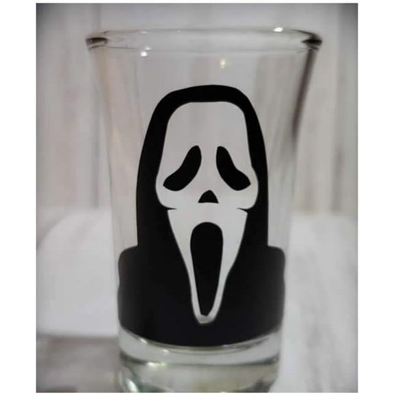 Scream Ghost Face Shot Glass 2oz Horror Movie Slash Halloween Christmas