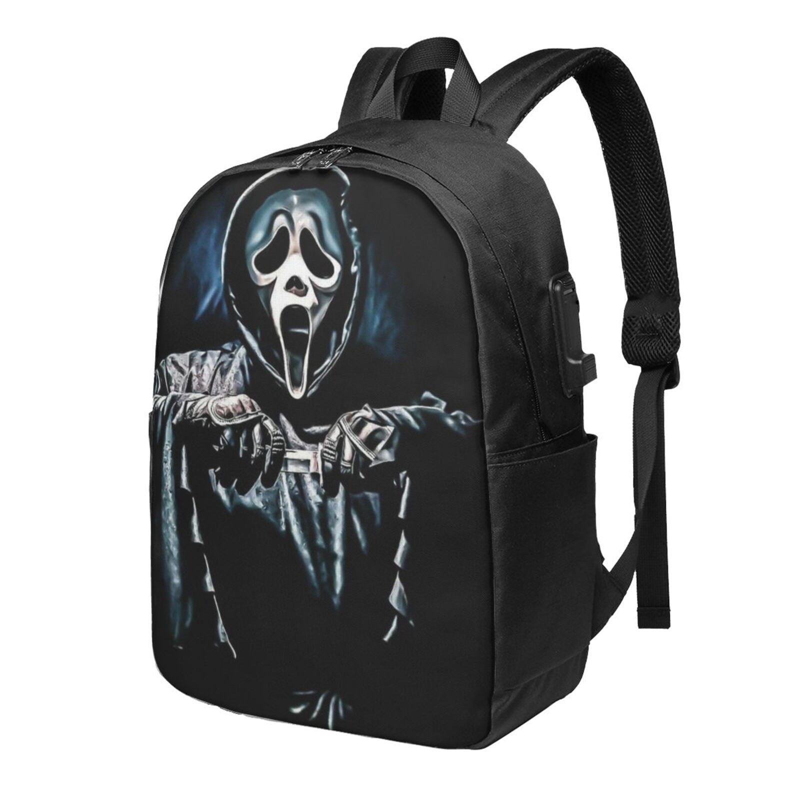 Scream Ghostface 17 Inch Laptop Backpack With Usb Charging Port Travel ...