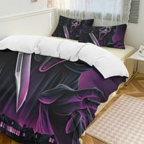 Scream Ghostface 3 Pcs Bed Sheets Set Breathable Duvet Cover with 2 Pillow Sham Soft All Seasons Bedding Set 86"x70"