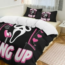 Scream Ghostface 3 Pcs Bed Sheets Set Breathable Duvet Cover with 2 Pillow Sham Soft All Seasons Bedding Set 86"x70"