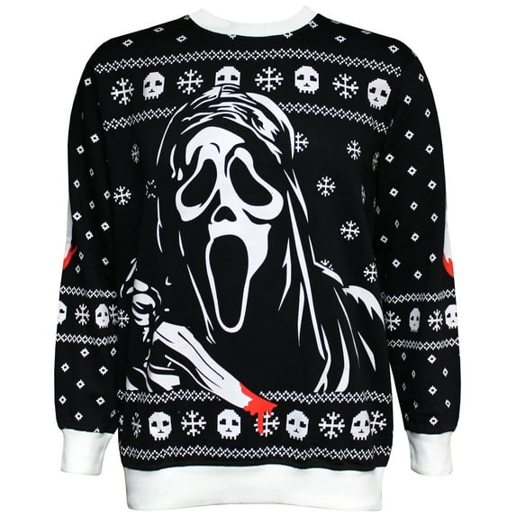 Scream Ghostface Holiday Sweater, Black, Small
