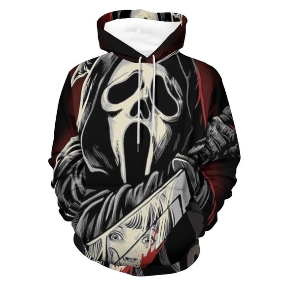 Scream Ghostface Hoodie Casual Coat for Men Women Hooded Sweatshirt Soft Lightweight Sweater Tops 3XL