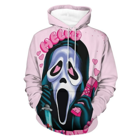 Scream Ghostface Hoodie Casual Coat for Men Women Hooded Sweatshirt Soft Lightweight Sweater Tops L