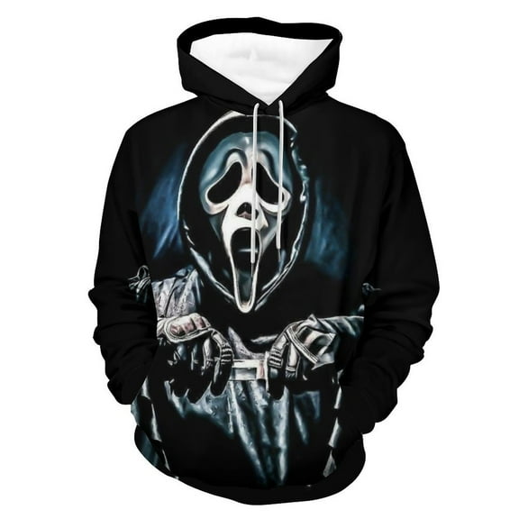 Scream Ghostface Hoodie Casual Coat for Men Women Hooded Sweatshirt Soft Lightweight Sweater Tops L