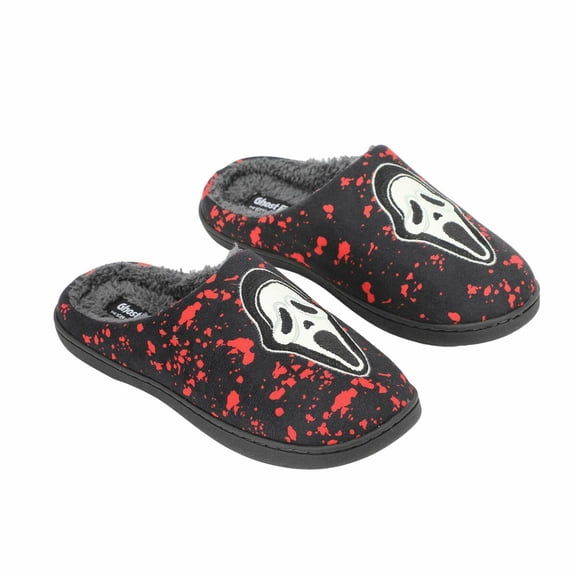 Scream Ghostface Mask & Blood Splatter Adult Black Scuffs, Small