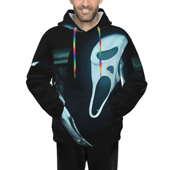 Scream Ghostface Men's Pullover Hoodie Fashion Sweatshirt Pocket Hooded Sweater Casual Top Xx-Large