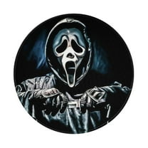 Scream Ghostface Non-Slip Rubber Base Mouse Mat 8 Inch Round Mouse Pad With Stitched Edge For Working And Gaming 1 Pcs