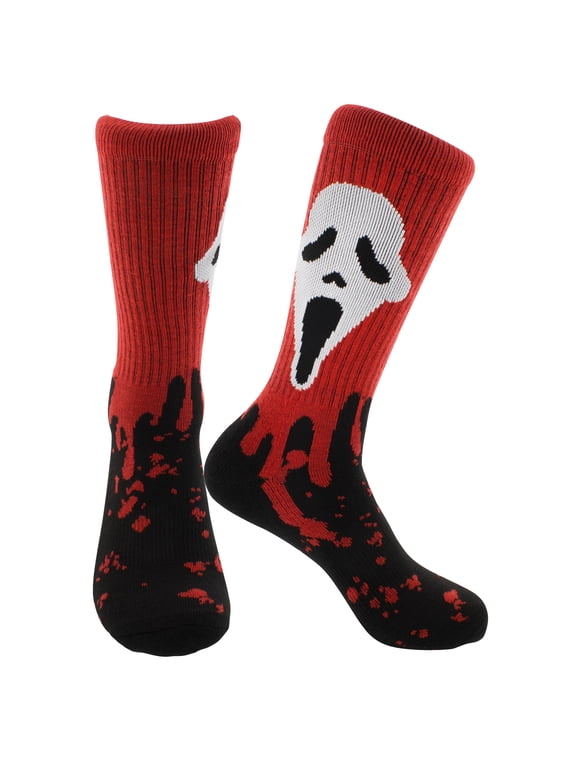 Ghostface Men's Horror Movie Mask Mid-Calf Crew Socks 1 Pair