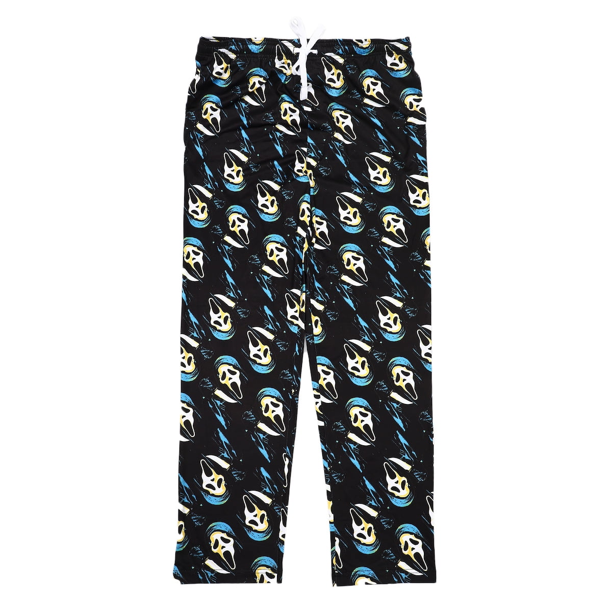 Scream Ghostface Repeat Print Men's Black Sleep Pajama Pants-Small