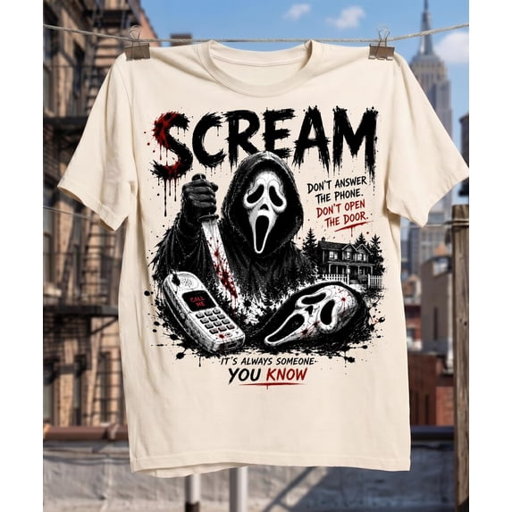 Scream Ghostface Shirt, Horror Movie T-Shirt, Slasher Horror Tee, Spooky Season Gift