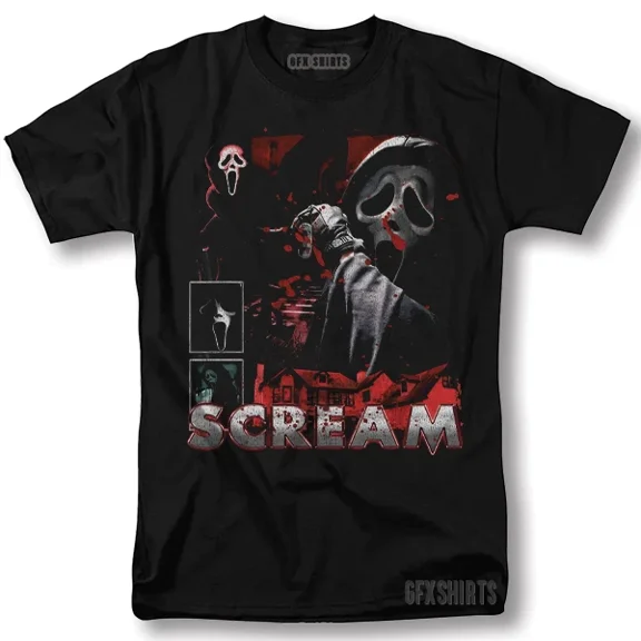 Scream Ghostface Shirt Horror Movie Vintage Graphic Design T-Shirt