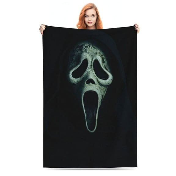 Scream Ghostface Throw Blanket 40"X60" Air Conditioning Blanket Quilt Soft Cozy Bed Flannel Blanket For Couch Sofa Travel Camping