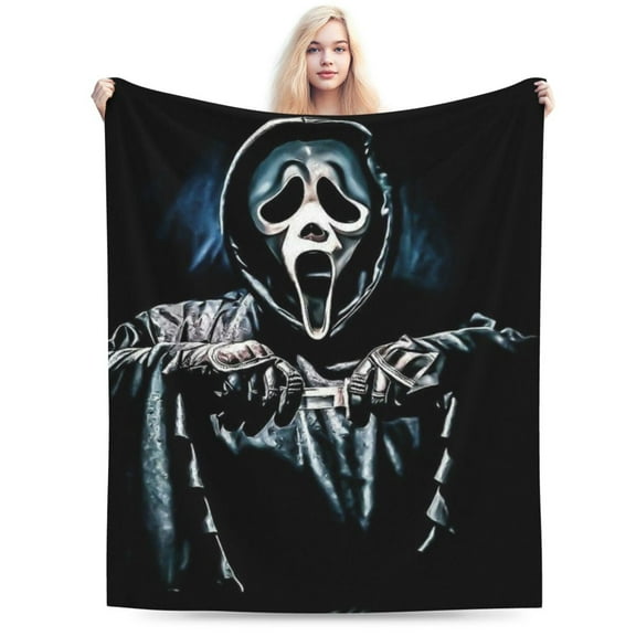 Scream Ghostface Ultra-Soft Micro Fleece Blanket Plush Fuzzy Cozy Bed Blankets Lightweight Reversible Air Conditioner Quilt 40"X30"