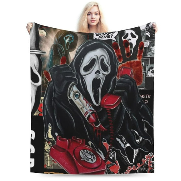 Scream Ghostface Ultra-Soft Micro Fleece Blanket Plush Fuzzy Cozy Bed Blankets Lightweight Reversible Air Conditioner Quilt 40"X30"