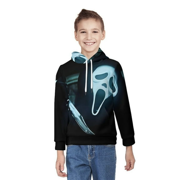 Scream Ghostface Unisex Sweater Boys Girls Sweatshirt 3D Printed Pullover Hoodies Casual Hooded Sweatshirt Jacket M