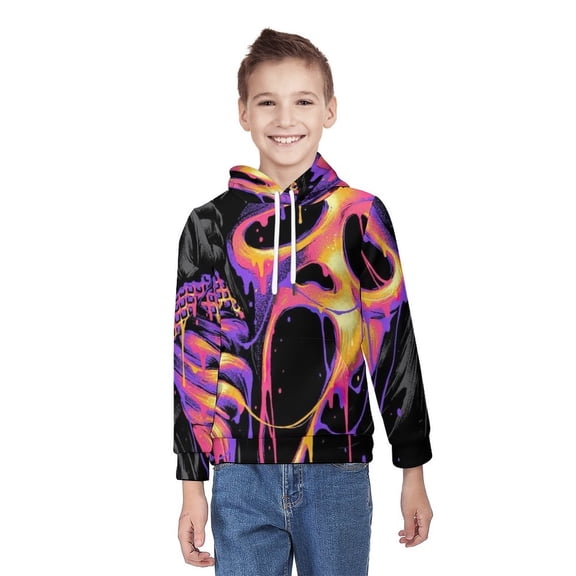 Scream Ghostface Unisex Sweater Boys Girls Sweatshirt 3D Printed Pullover Hoodies Casual Hooded Sweatshirt Jacket XL