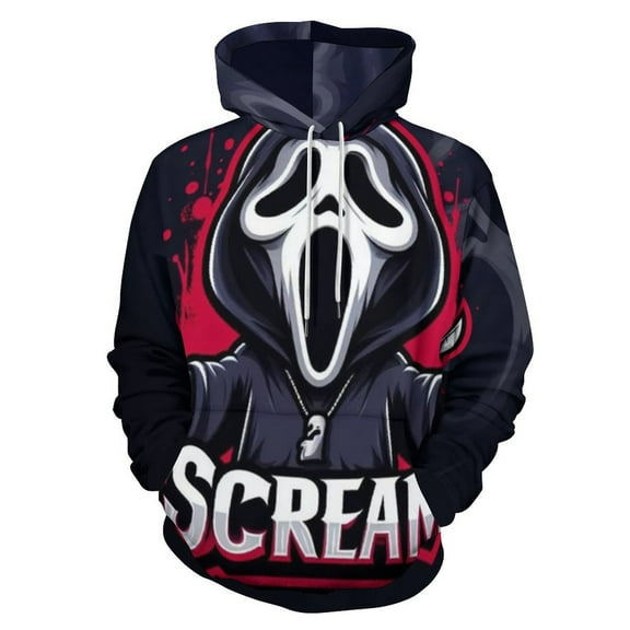 Scream Ghostface Unisex Sweatshirts Fashion Sweater for Men Women Pullover Hoodie Graphic Print Activewear Jacket Tops S