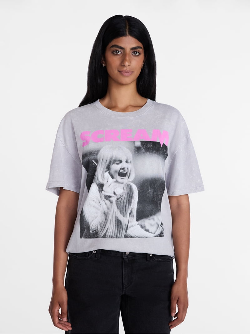 Scream Women's Halloween Graphic Tee with Short Sleeves, Sizes XXS
