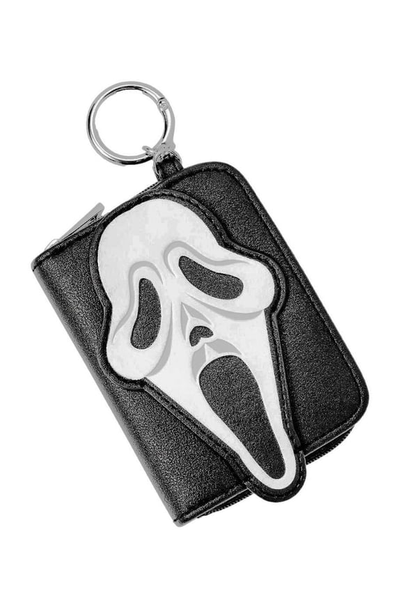 Scream Horror Ghost Face Zip Around Wallet With Keyring Clip