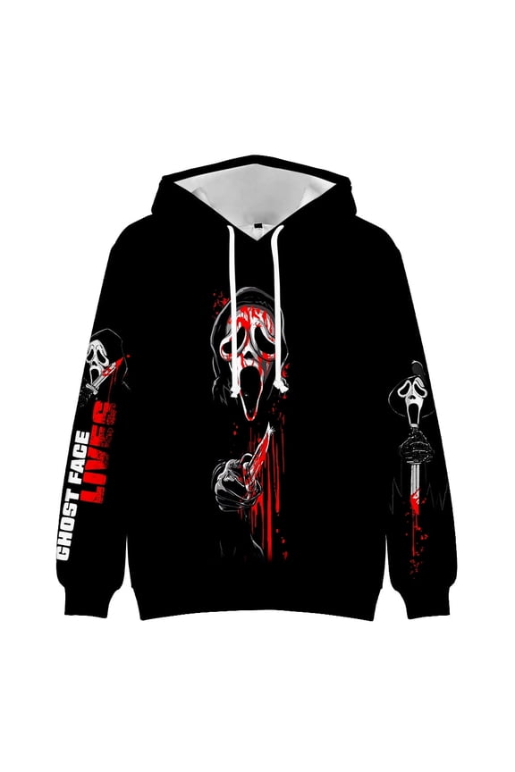 Scream Horror Movie Ghostface Merch Hoodie Unisex Fashion Long-Sleeved Casual Sweatshirt