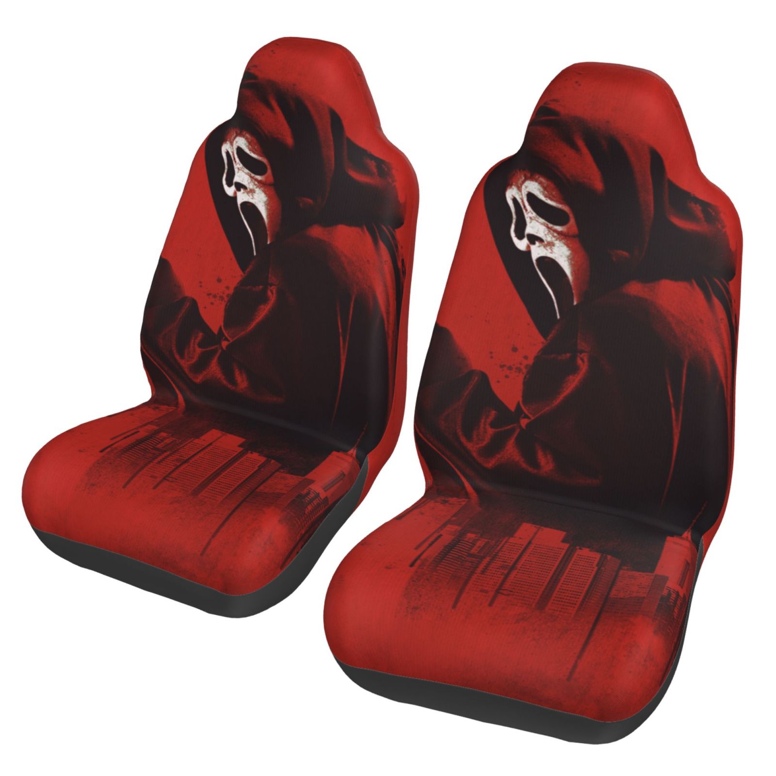 Scream Killer Ghostface Car Seat Covers 2pcs Vehicle Front Seat