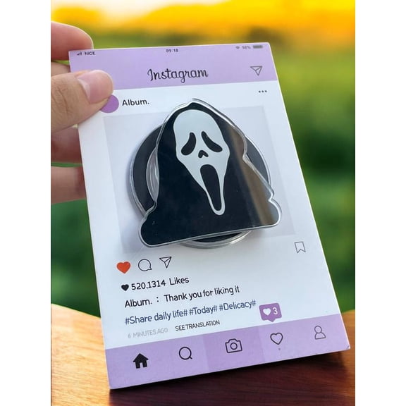 Scream Mask Phone Grip, Horror Movie Aesthetic Accessory
