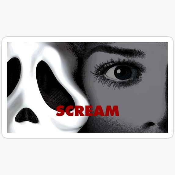 Scream Mask Sticker Phone Decal Water Bottle Stickers Car Decals ...
