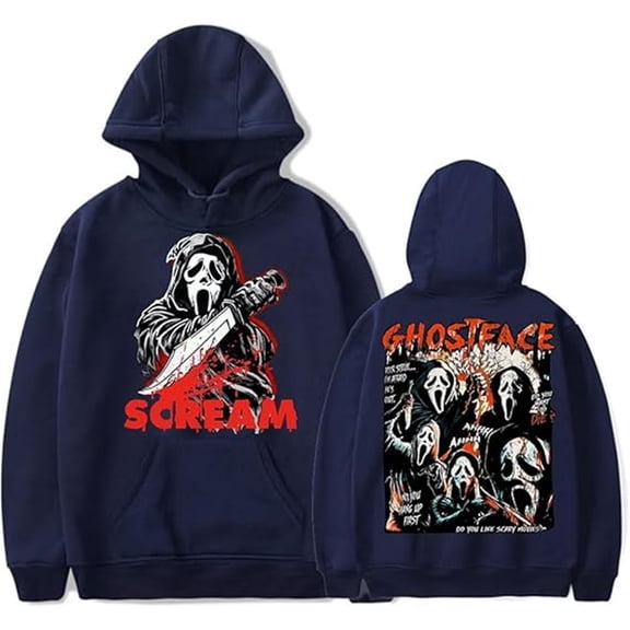 Scream Merch Ghostface Hoodie - Unisex Long-Sleeve Casual Sweatshirt