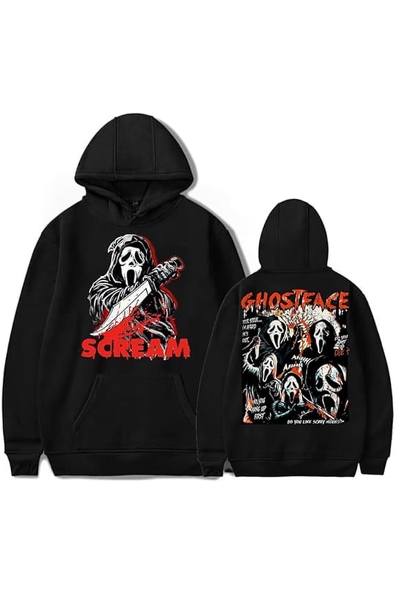Scream Merch Ghostface Hoodie - Unisex Long-Sleeve Casual Sweatshirt