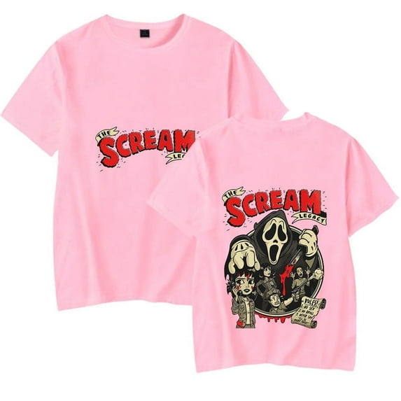 Scream Merch T-shirt Cartoon Print Casual Halloween Style Round Neck Short Sleeves