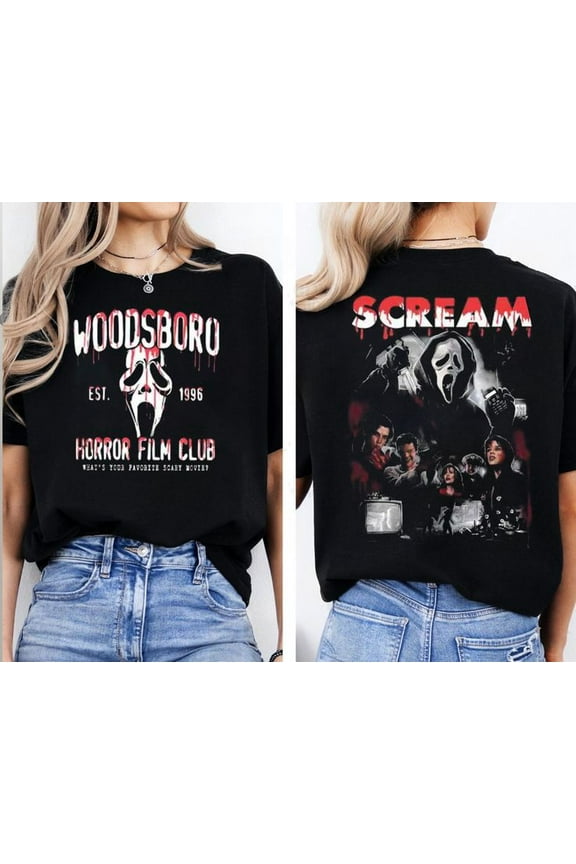 Scream Movie Shirt, Horror Movie Fan Shirt Men’s And Women’s Graphic Tee 100% Cotton by TBun, Full Sizes S-5XL