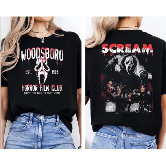Scream Movie Shirt, Horror Movie Fan Shirt Men’s And Women’s Graphic Tee 100% Cotton by TBun, Full Sizes S-5XL