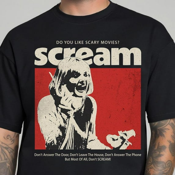 Scream Movie Shirt, Scary Movies Men's And Women's Graphic Tee 100% Cotton by TBun, Full Sizes S-5XL