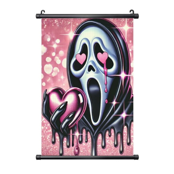 Scream Poster Plastic Shaft Wall Hanging Banner Artwork Canvas Wall Art Painting Decor For Home Living Room Bedroom Office 16"X24"