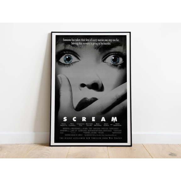 Scream Retro Movie Poster, Wes Craven Film Art, Unframed Paper Poster 24x36in