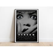 Scream Retro Movie Poster, Wes Craven Film Art, Unframed Paper Poster 8x10in