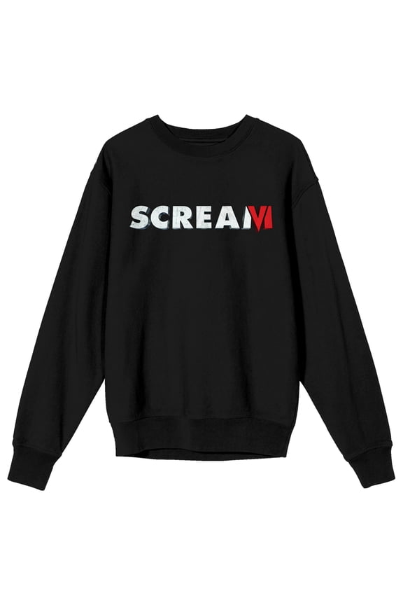 Scream VI Title Logo Women's Black Crew Neck Sweatshirt-S