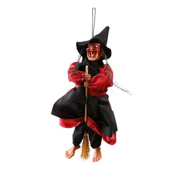 Scream Witch Halloween Ornament Spooky Laughing Voice Witch Halloween Table Decoration Christmas Tree Hanging Decoration 13 inch