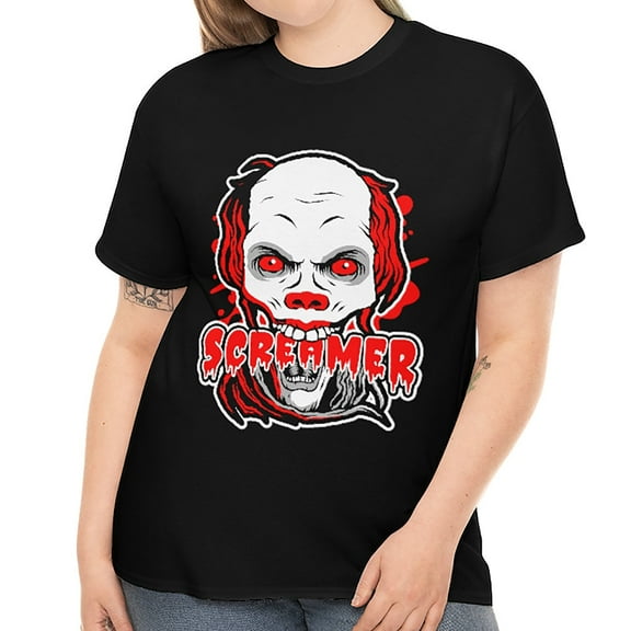 Screamer Halloween Shirts for Women Plus Size 1X 2X 3X 4X 5X Screamer Halloween Costumes for Plus Size Women