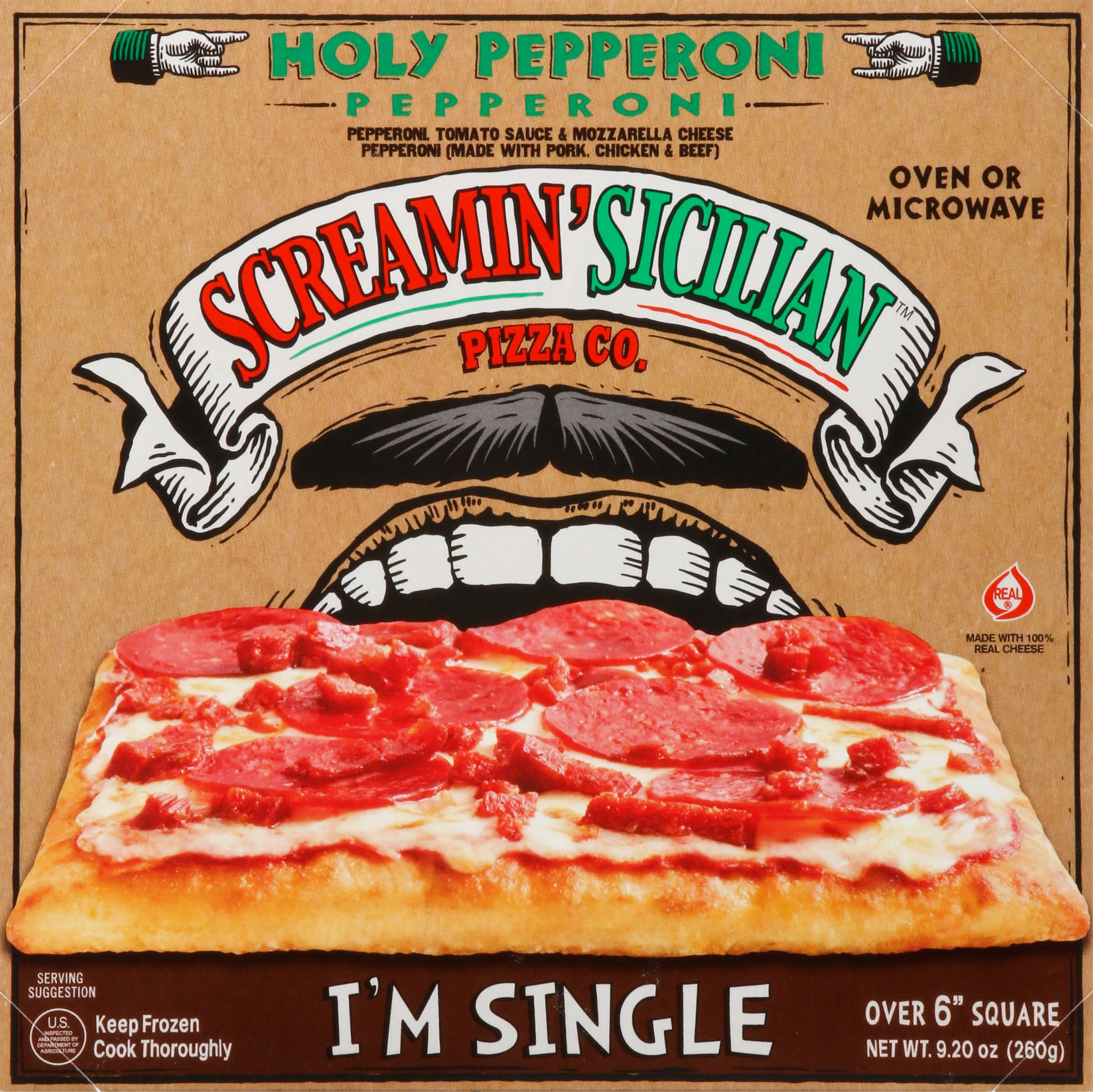Screamin' Sicilian I'm Single Traditional Crust Holy Pepperoni Frozen  Pizza, 9.2 oz 