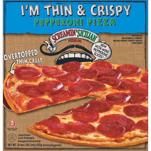 Screamin' Sicilian Thin Crust Pepperoni Pizza, 18.4 ounces (Frozen)