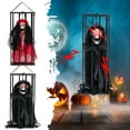 thumbnail image 1 of Screaming Animated Halloween Decorations, Animated Skull Ghost Hanging Halloween Decor Prop with Motion Sensor, Light Up Eyes, Haunted House Spooky Decor Horror Prop for Indoor/Outdoor, Yard, 1 of 6