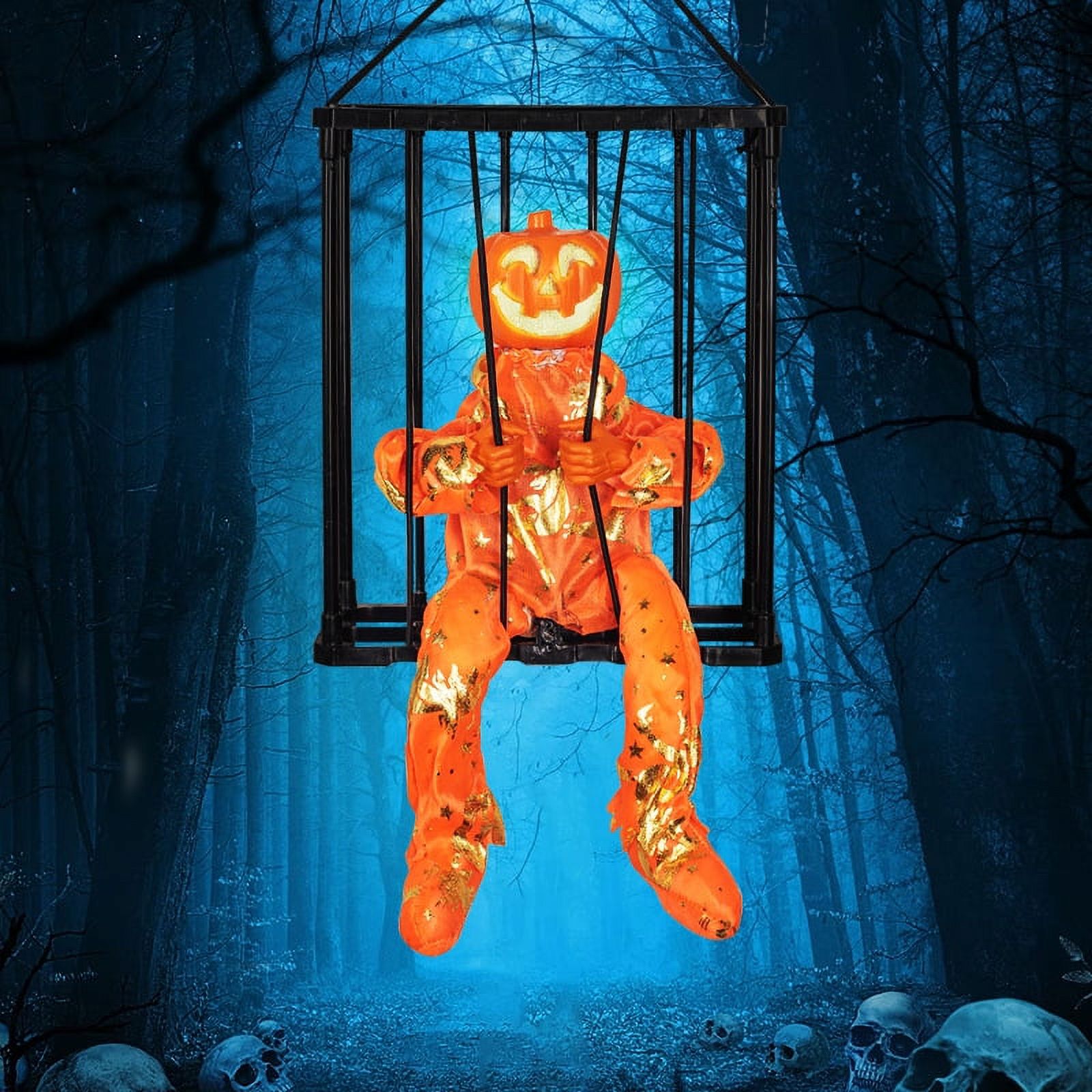 Screaming Animated Halloween Decorations,Halloween Decor Prop with Motion Sensor,Scary Skull