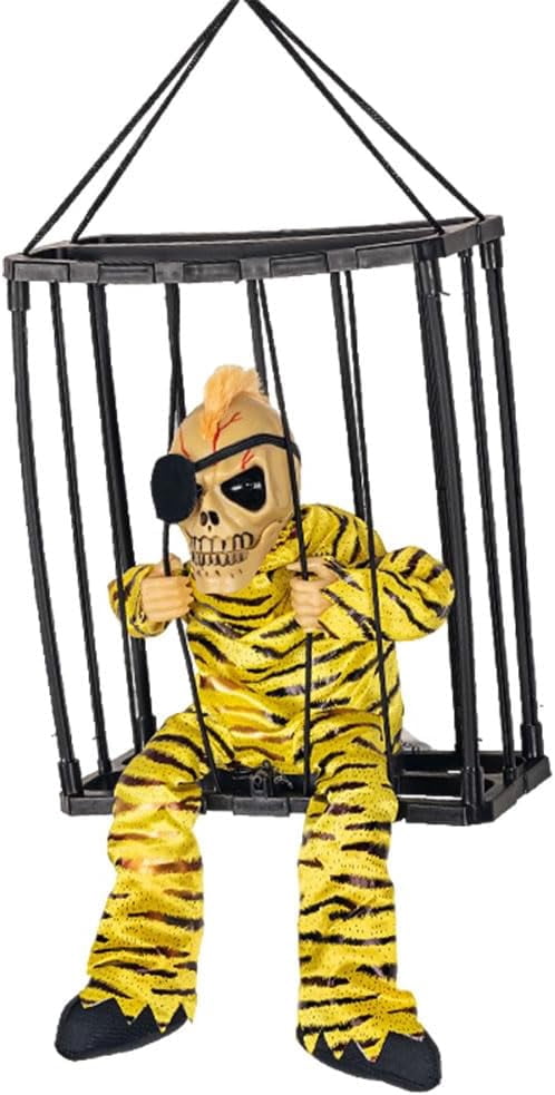 Picture Idea: Screaming Animated Halloween Decorations Scary Skull Cage Prisoner