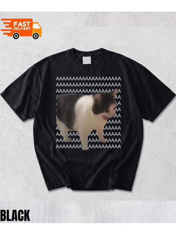 Screaming Cat Internet Meme Funny Viral Cat Graphic T-Shirt