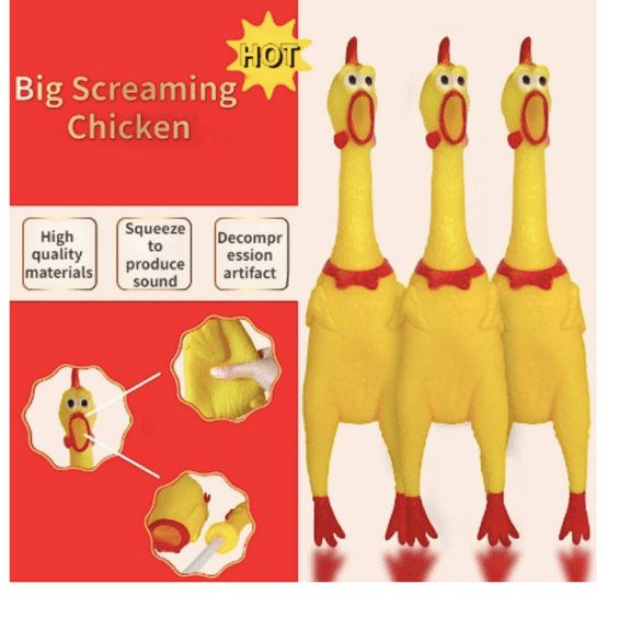 Screaming Chicken Dog Toy 6 Count